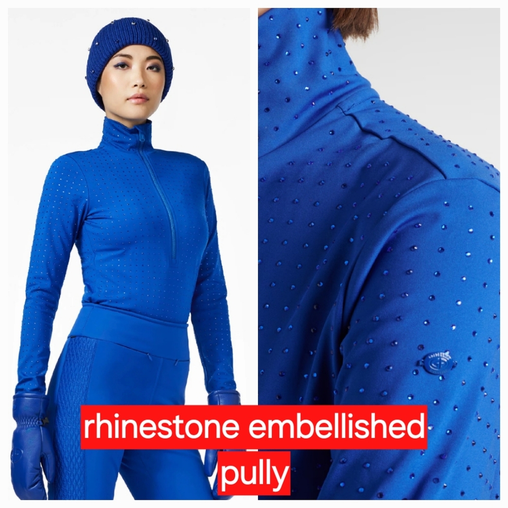 Goldbergh Ski Pully Goldbergh Embellished Rhinestone Ski Pully Dazzling Blue
